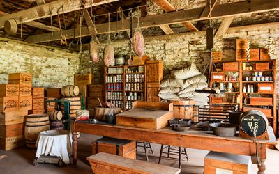 Supply room in the commissary in Fort Larned NHS