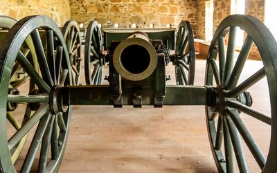 Cannon in the Quartermaster storehouse in Fort Larned NHS