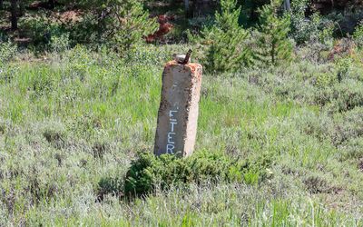 Marker near the site of the Veterinary Hospital area in Camp Hale NM