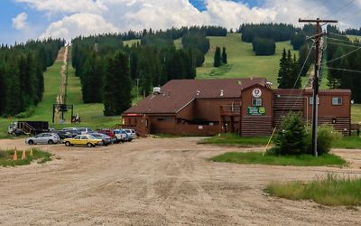 Slopes and lodge at the Cooper ski site at Tennessee Pass in Camp Hale NM
