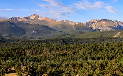 Longs Peak (14,259 ft) from the Beaver Meadows area in Rocky Mountain NP