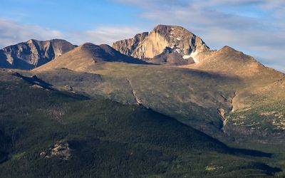 Closeup of Longs Peak (14,259 ft) in Rocky Mountain NP