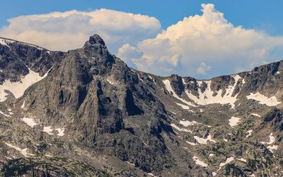 Closeup of a rugged peak in Rocky Mountain NP