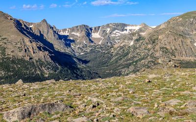 Mountain ridge over the tundra along the Trail Ridge Road in Rocky Mountain NP
