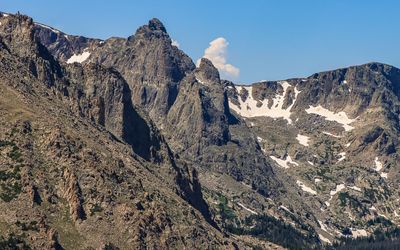 Closeup of rugged peaks in Rocky Mountain NP