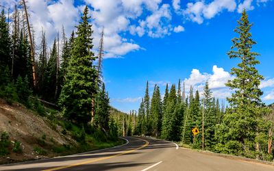 The Trail Ridge Road on the west side of Rocky Mountain NP