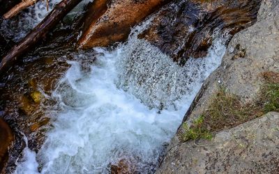 Water flowing below Chasm Falls along the Old Fall River Road in Rocky Mountain NP