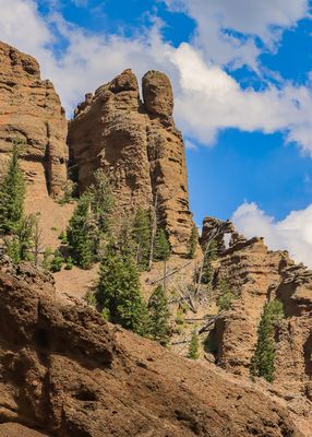 Large rock formation and a window in Shoshone National Forest