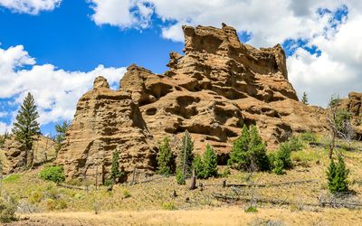 Eroded volcanic formation in Shoshone National Forest