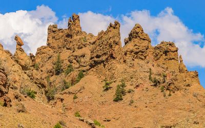 Eroded formations and a balanced rock in Shoshone National Forest