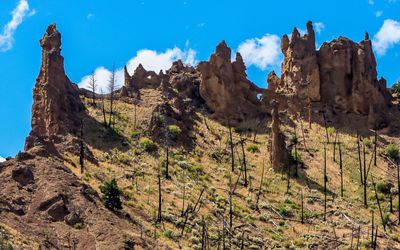 Closeup of pinnacles and windows on a ridge in Shoshone National Forest