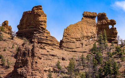 Windows and weather worn rock in Shoshone National Forest