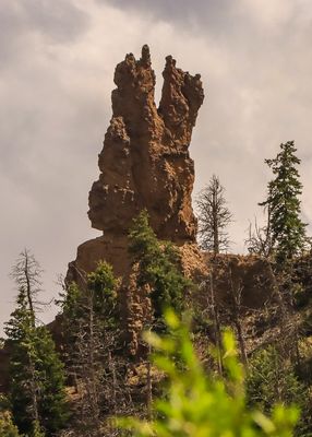 Wind worn volcanic balanced pinnacle in Shoshone National Forest