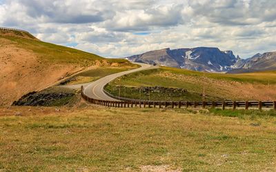 The Bears Tooth (11,000 ft) in the distance along the Beartooth Highway