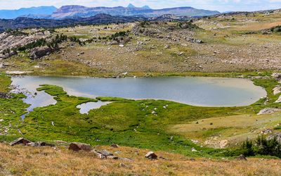 Overlooking a lake along the Beartooth Highway