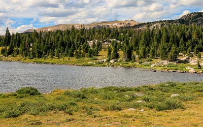 A portion of Island Lake along the Beartooth Highway
