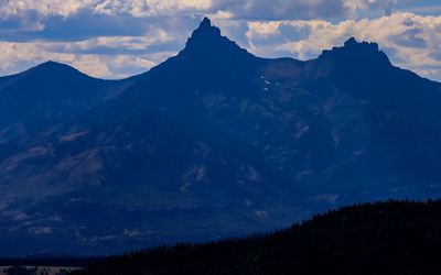 Pilot (11,522 ft) and Index (10,709) Peaks as seen from along the Beartooth Highway