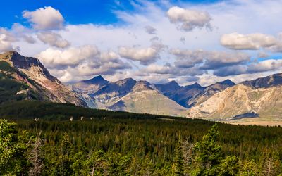 The center of the park from along Alberta Highway 6 near the Blood Reserve in Waterton Lakes NP