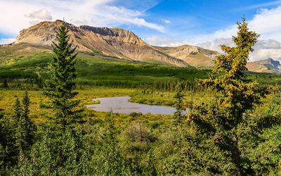 Sofa Mountain (8,251 ft) as seen from Alberta Highway 6 in Waterton Lakes NP
