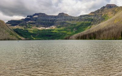 Mountains surrounding Cameron Lake at the end of the Akamina Parkway in Waterton Lakes NP