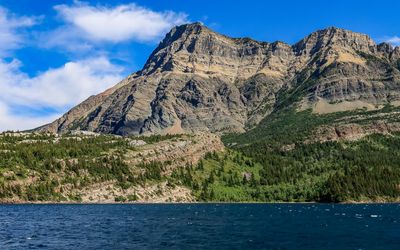 Mount Vimy (7,805 ft) on the shore of Upper Waterton Lake in Waterton Lakes NP