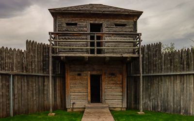 Interior view of one of the blockhouses in Fort Macleod