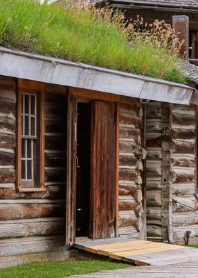 Door to the trading post building in Fort Macleod