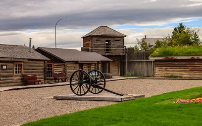 Courtyard and blockhouse in Fort Macleod