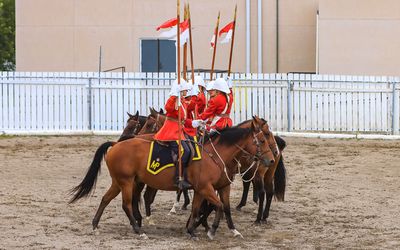 Formation ride of the NWMP in Fort Macleod