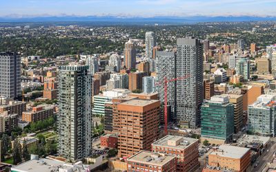 Downtown as seen from the Calgary Tower in Calgary