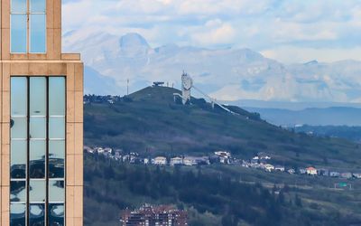 Ski jump used in the 1988 Winter Olympic Games as seen from the Calgary Tower in Calgary