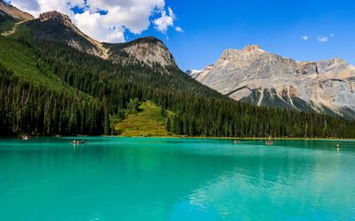 President Mountain (10,295 ft) with Emerald Lake in the foreground in Yoho NP