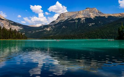 Wapta Mountain (9,114 ft) towers above Emerald Lake in Yoho NP