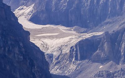 Closeup of a mountain glacier in Yoho NP
