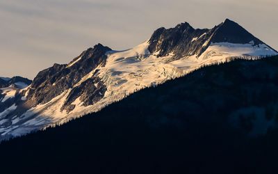 Mount Tupper (9,199 ft) and Tupper Glacier in early morning light in Glacier NP