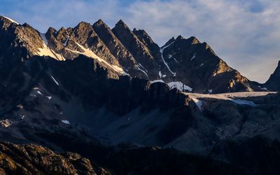 Sunrise on Rogers Peak (10,396 ft) and Swiss Glacier in Glacier NP