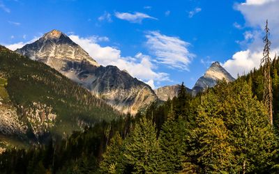 Mountains as seen from Trans-Canada Highway 1 in Glacier NP