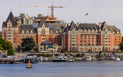 The Empress Hotel on the inner Victoria Harbor in Victoria BC