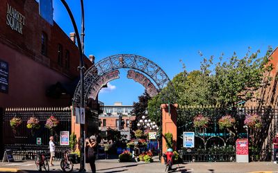 Entrance to Market Square on Pandora Avenue in Victoria BC