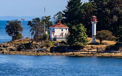 Active Pass Lighthouse along the Caravan Ferry Crossing Route
