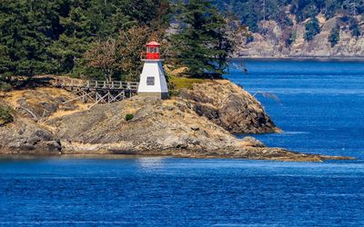 Closeup of the Portlock Point Lightstation, Gulf Islands National Park, along the Caravan Ferry Crossing Route