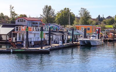 Speed boat at Fishermans Wharf as seen on the Whale Watching Tour