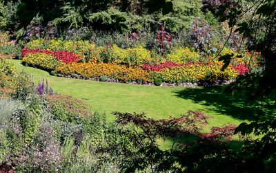 Flower bed from above the Sunken Garden in Butchart Gardens