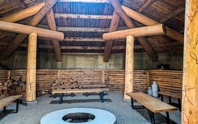 Interior of a modern-day Pit-house at the NkMip Desert Cultural Centre