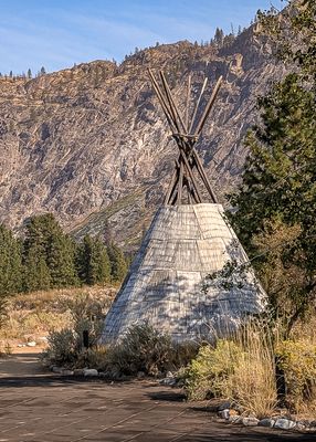 Tipi in Canadas only desert, at the NkMip Desert Cultural Centre