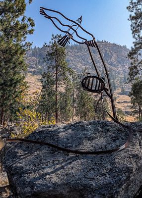 Iron sculpture along the trail at the NkMip Desert Cultural Centre