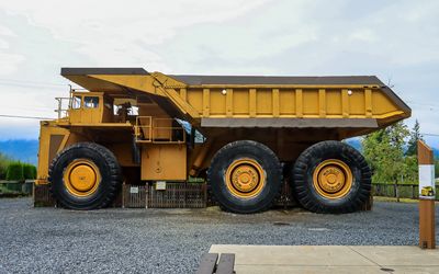 Large mining haul truck at the Britannia Mine National Historic Site