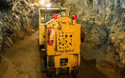 Underground train engine at the Britannia Mine National Historic Site