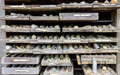 Core sample shed at the Britannia Mine National Historic Site