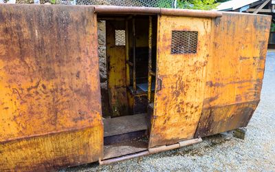 Miner transport car at the Britannia Mine National Historic Site